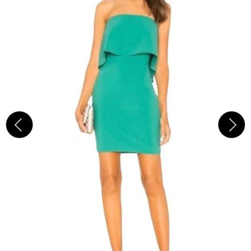 Likely Driggs Revolve Strapless Mini Dress Emerald Green Popover Cocktail Size 0 - Picture 13 of 13